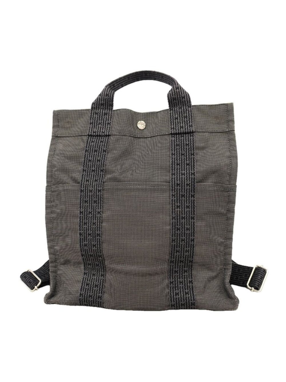 Hermes Backpack Herline a Dos MM Nylon Gray Silver